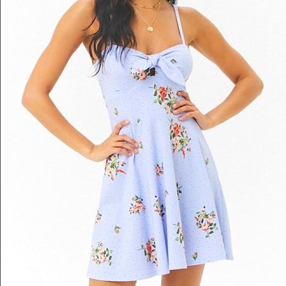 Forever 21 Dresses & Skirts - Floral Tie-Front Fit & Flare Mini Dress